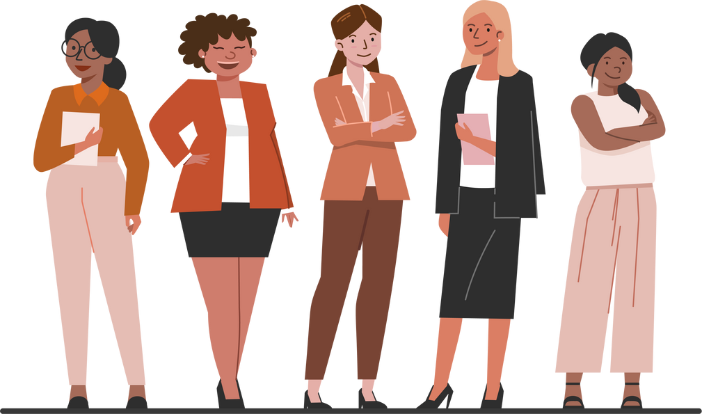 business women standing , Various races